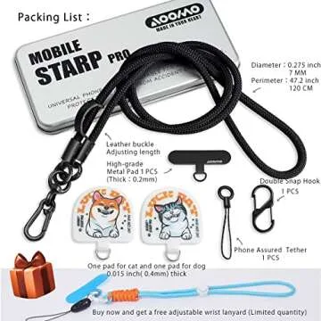 AOOMO Cell Phone Lanyard - Adjustable Crossbody Strap