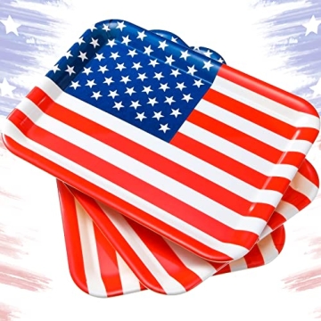 Zubebe Patriotic 4th of July Serving Trays Set of 3