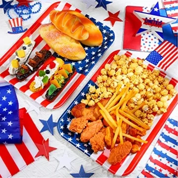 Zubebe Patriotic 4th of July Serving Trays Set of 3