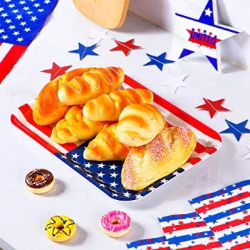 Zubebe Patriotic 4th of July Serving Trays Set of 3