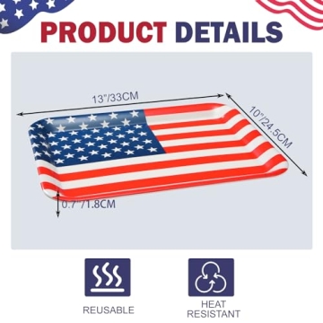 Zubebe Patriotic 4th of July Serving Trays Set of 3