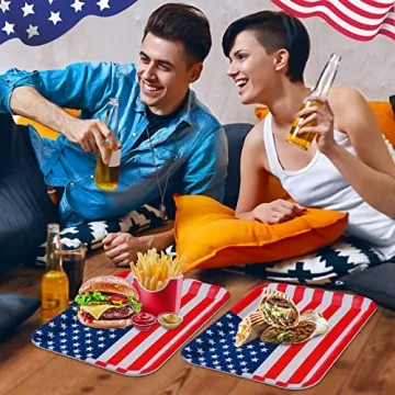 Zubebe Patriotic 4th of July Serving Trays Set of 3