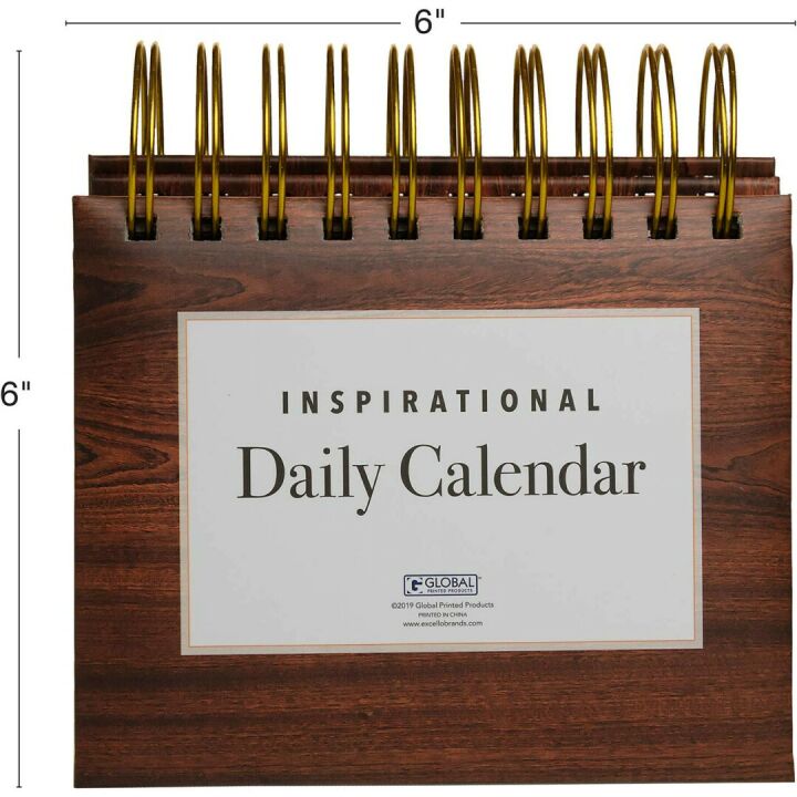 Inspirational Perpetual Flip Calendar - Woodgrain