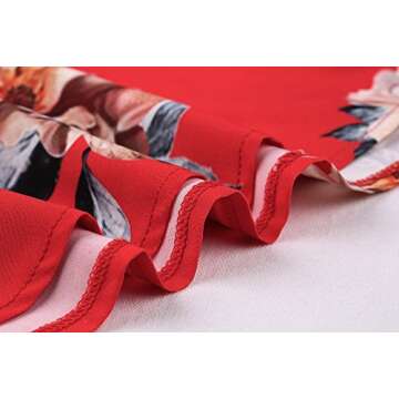 Yobecho Women Summer Off Shoulder Strapless Floral Print Pleated Dresses