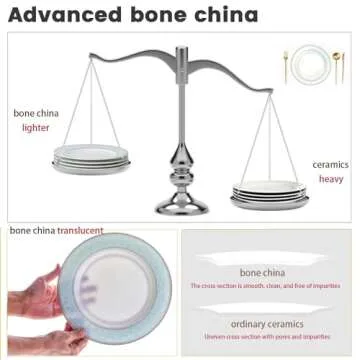 Wpslnwo Fine Bone China Plates Set for Luxurious Dining