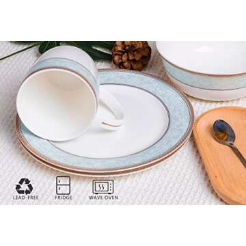 Wpslnwo Fine Bone China Plates Set for Luxurious Dining