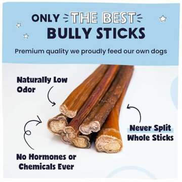Pawstruck Natural 8–12" Bully Sticks – Long-Lasting Grain-Free Chew Treats for Dogs