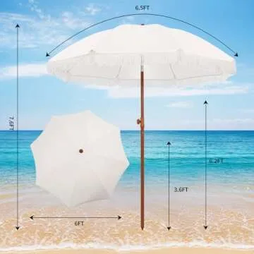 Kbrellaoutlets Stylish Patio Umbrella with UPF 50+ Protection