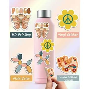 200 Pcs Cute Boho Waterproof Vinyl Stickers for Teens