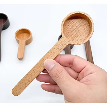 CISHNOU Beech Wooden Coffee Scoop for Perfect Measures