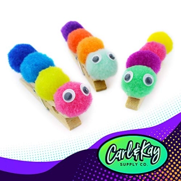 350 Pom Poms & 50 Googly Eyes Craft Kit for Creative Projects