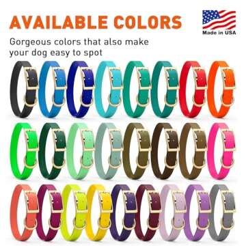 Viper Biothane Heavy Duty Waterproof Dog Collar Strong Coated Nylon Webbing w/Solid Brass Hardware O...