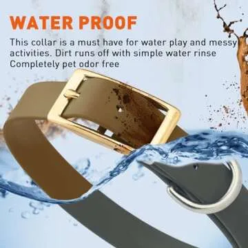 Viper Biothane Heavy Duty Waterproof Dog Collar Strong Coated Nylon Webbing w/Solid Brass Hardware Odor-Proof Easy to Clean High Performance Fits Small Medium or Large Dogs, Coyote Brown