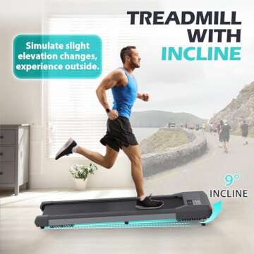 12% Incline Walking Pad Treadmills for Home, Under Desk Treadmill 340+lb Capacity, Voice Controlled ...