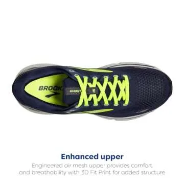 Brooks Men's Ghost 15 Neutral Running Shoe - Peacoat/Nightlife/Grey - 12.5 Medium