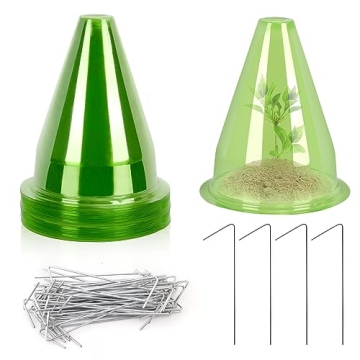 35 Pack Garden Cloches for Plants, Reusable Plastic Small Plant Protector Seedling Protector to Prot...