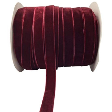 Luxurious 10 Yards Velvet Ribbon Spool in Wine Color
