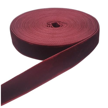 Luxurious 10 Yards Velvet Ribbon Spool in Wine Color