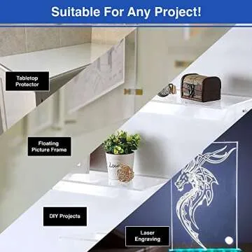 Duco Clear Cast Acrylic Sheet 1/8 Inch Thick 12" X 12" - Pack of 1 (3mm) Thin, Clear Acrylic Sheet - Transparent Plexiglass Panel for DIY Crafts, Window Replacements, Signs, Displays, and More