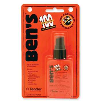 Ben’s 100% DEET Tick & Insect Repellent 1.25 oz. Pump Spray – 100 Percent DEET Bug Spray Travel ...