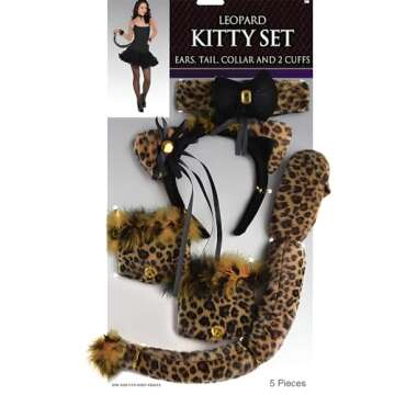 Vibrant Colorful Blend Leopard Kitty Set - Adult Size - Perfect for Cosplay & Themed Parties