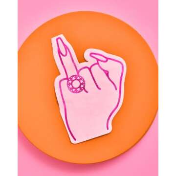 xo, Fetti Bachelorette Party Ring Finger Napkins - 25 count | Rose Gold + Pink 3-ply Cocktail Napkins, Bach Decorations, Bridal Shower Gift, Engagement Party