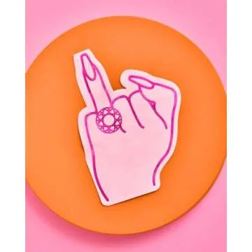 xo, Fetti Bachelorette Party Ring Finger Napkins - 25 count | Rose Gold + Pink 3-ply Cocktail Napkins, Bach Decorations, Bridal Shower Gift, Engagement Party