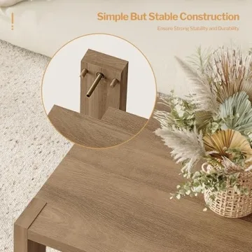 SICOTAS Farmhouse Wood Coffee Table with Storage Shelf