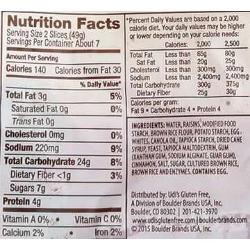 Udi's Gluten Free Cinnamon Raisin Bread - Enjoy Delicious Flavor