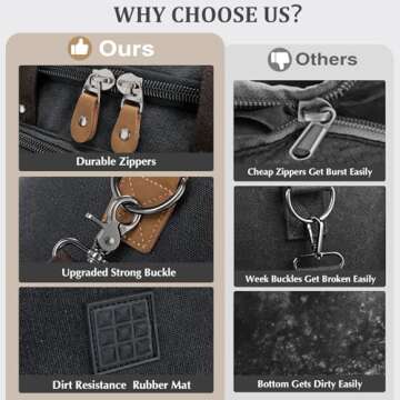 Gonex Canvas Duffle Bag 50L Expandable for Travel