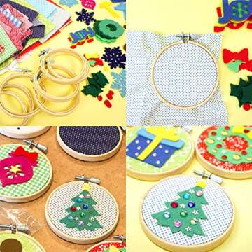 Similane 12 Pack Bamboo Embroidery Hoops for Crafting