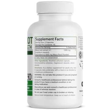 Bronson Maca Root Extra Lepidium Meyenii, Non-GMO, 90 Vegetarian Capsules