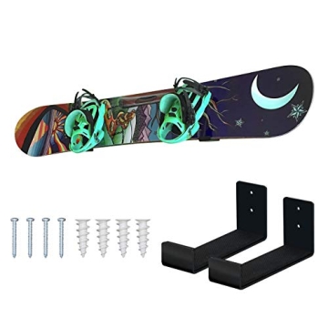 Mind and Action Solid Aluminum Snowboard Rack,Ski Wall Mount Display,Home and Garage Snowboard Stora...