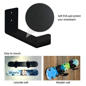 Mind and Action Solid Aluminum Snowboard Rack,Ski Wall Mount Display,Home and Garage Snowboard Storage (1 Pair)