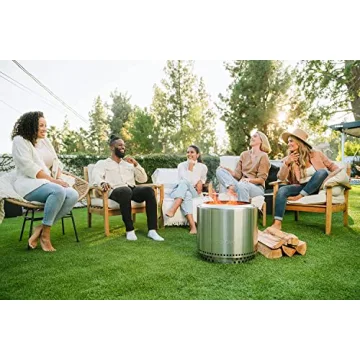 Solo Stove Bonfire 2.0 with Stand, 19.5 Inch Smokeless Fire Pit with Removable Ash Pan - Portable Outdoor Fire Pit - Stainless Steel Wood Burning Fireplace, Ideal for 4-6 People, 21.75 lbs