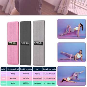 Resistance Bands for Working Out, Exercise Workout Bands for Women & Men, 3 Levels Elastic Stretch Bands for Exercise with Carry Bag for Physical Therapy, Home Fitness, Strength Training, Yoga