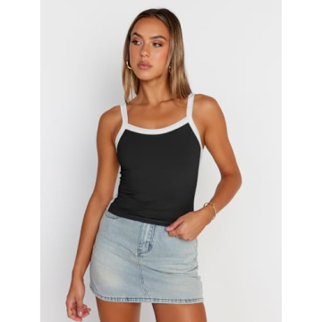 Trendy Queen Women's Cute Color-Blocked Cropped Camisole