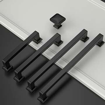 Stylish Amerdeco Matte Black Cabinet Pulls - 10 Pack