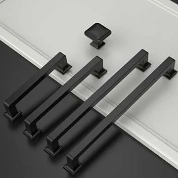 Stylish Amerdeco Matte Black Cabinet Pulls - 10 Pack