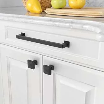 Stylish Amerdeco Matte Black Cabinet Pulls - 10 Pack