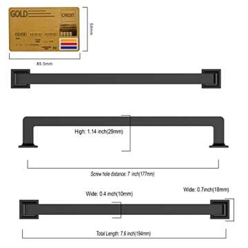 Stylish Amerdeco Matte Black Cabinet Pulls - 10 Pack