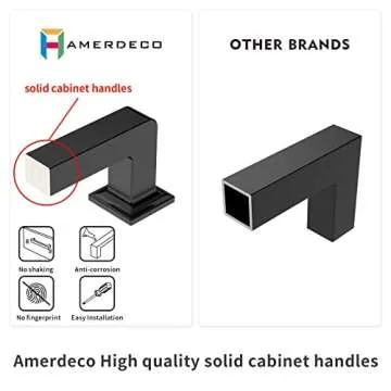 Stylish Amerdeco Matte Black Cabinet Pulls - 10 Pack