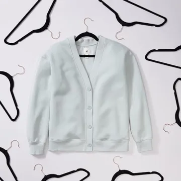 Amazon Basics Slim, Velvet, Non-Slip Suit Clothes Hangers, Black/Rose Gold - Pack of 50