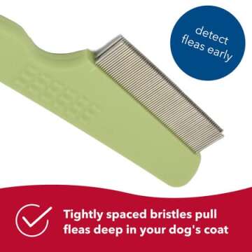 Coastal Pet Safari Double Row Comb - Helps Dry Skin - For Flea Prevention and Detection in Pets with Short and Long Hair