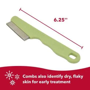 Coastal Pet Safari Double Row Comb - Helps Dry Skin - For Flea Prevention and Detection in Pets with Short and Long Hair