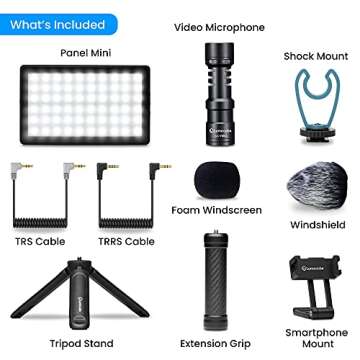 Lume Cube Mobile Creator Lighting & Audio Kit with 12" Cordless Ring Light | Lighting and Audio for ...