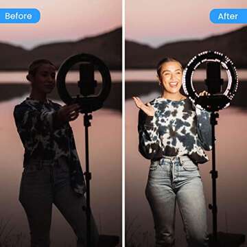 Lume Cube Mobile Creator Lighting & Audio Kit with 12" Cordless Ring Light | Lighting and Audio for YouTube Videos, Zoom, TikTok, Twitch, Streaming, Photography and Videography | Adjustable