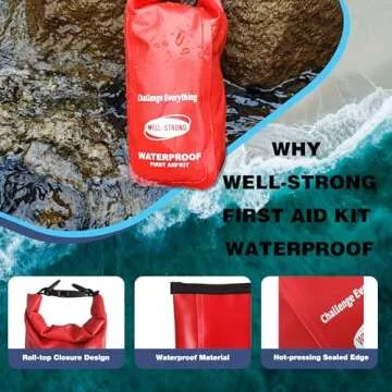WELL-STRONG Waterproof First Aid Kit Roll Top Boat Emergency Kit with Waterproof Contents for Fishin...