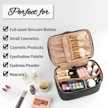 Stylish Double Layer Makeup Bag Organizer for Travel