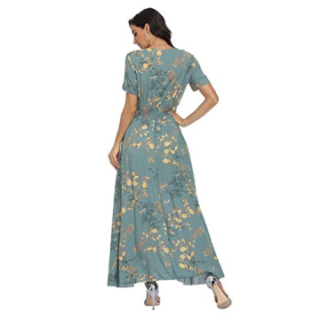 Vintage Women's Floral Maxi Button Up Dress for Summer